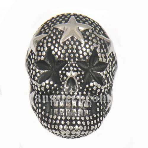 FSR13W85 star skull head biker ring